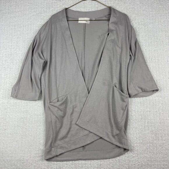 ARITZIA WILFRED FREE Zlata Open Cardigan Sweater in Light Gray Wom Sz XXS READ* - Picture 1 of 16